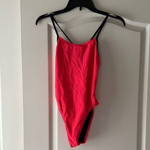 Jolyn Pink-Red/Black One Piece Swimsuit - Size 28 Perry
